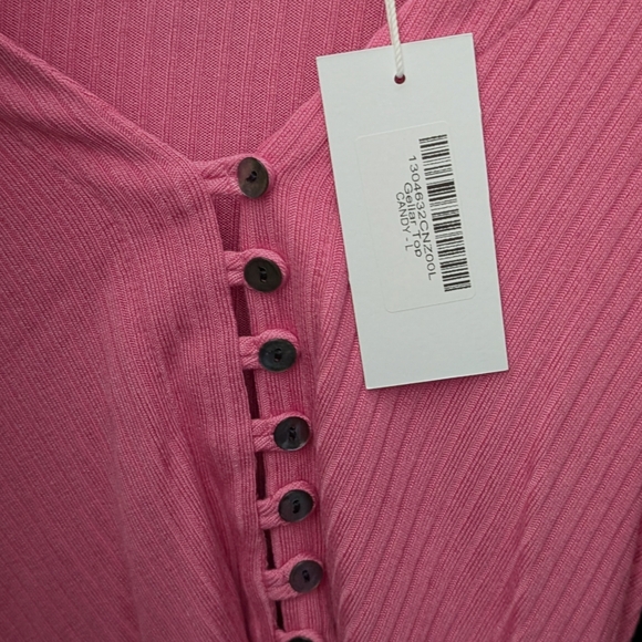 NWT Reformation Candy Pink Button-Up Top - Picture 3 of 3